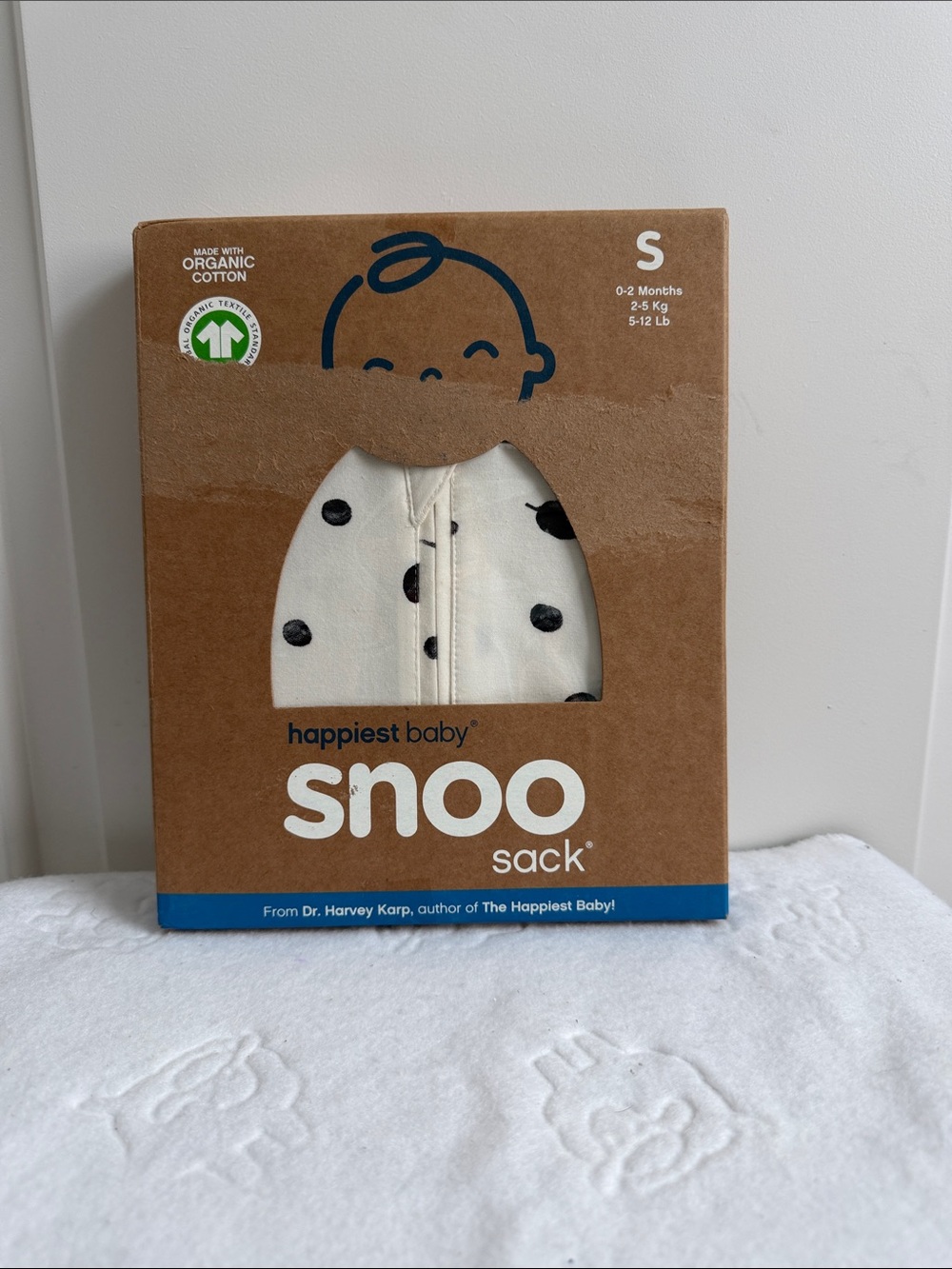 Happiest Baby Snoo Baby Sleep Sack Swaddle Organic Cotton Ivory Planet size S